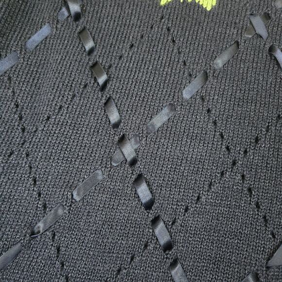 VTG Jantzen Classics Hand Embroidered V-neck Sweater Womens Large Navy Blue 0735 - Picture 6 of 11